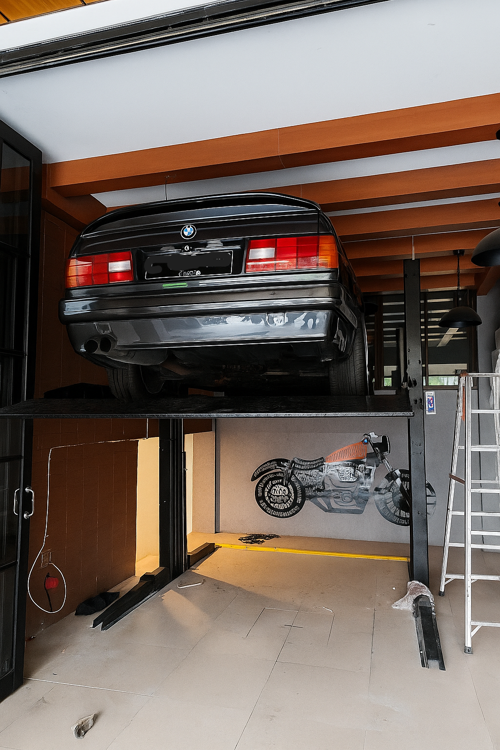 Perakitan mesin Lift mobil 2 tingkat