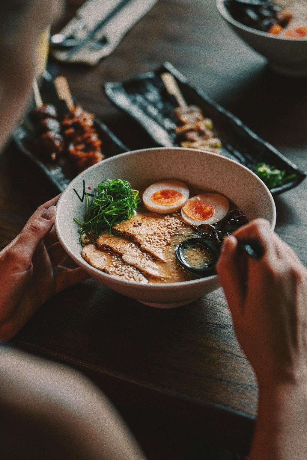 Kenji Ramen Bali signature ramen bowl - 24-hour slow-cooked broth with fresh ingredients