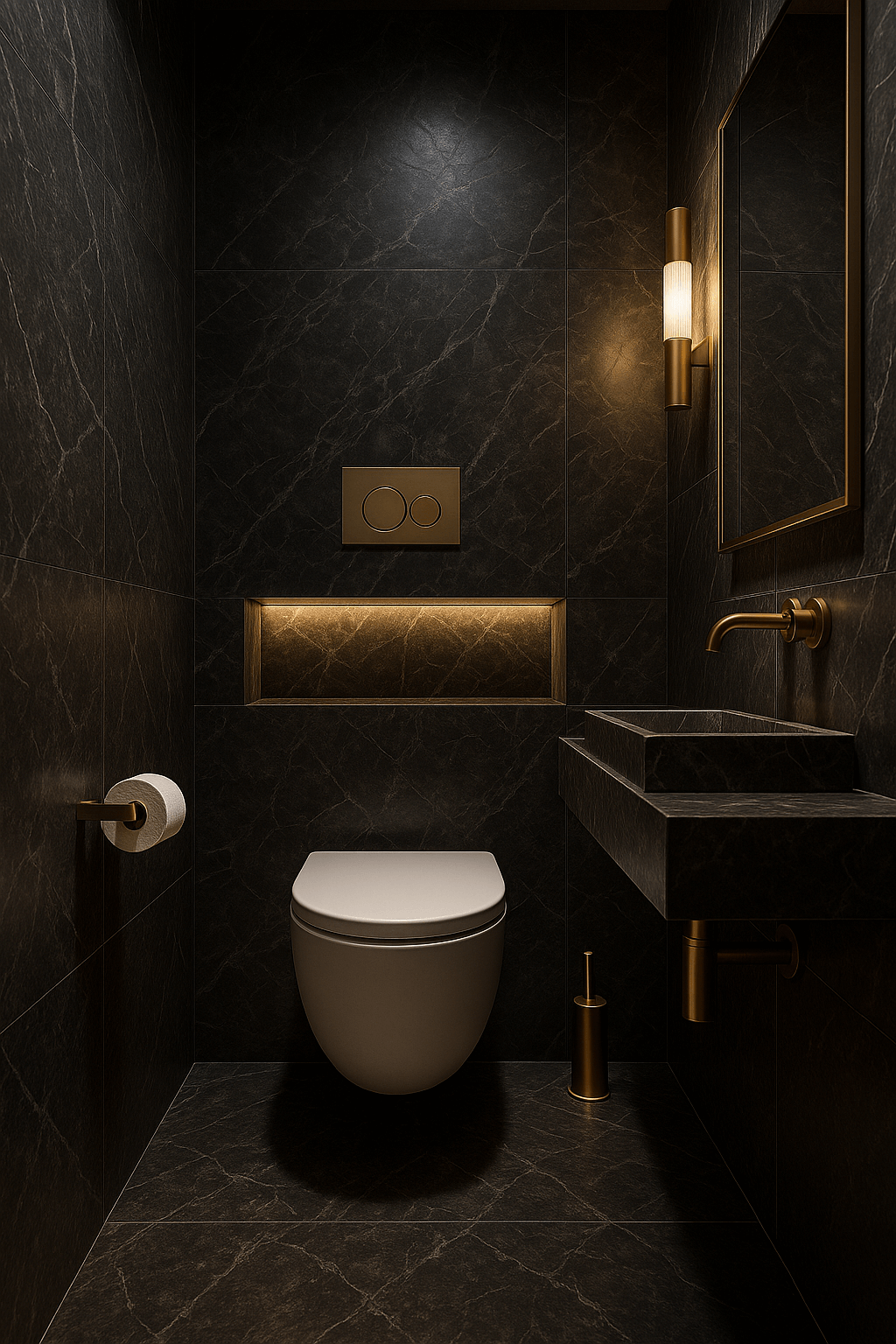 a toilet with a toilet paper roll and a toilet paper roll