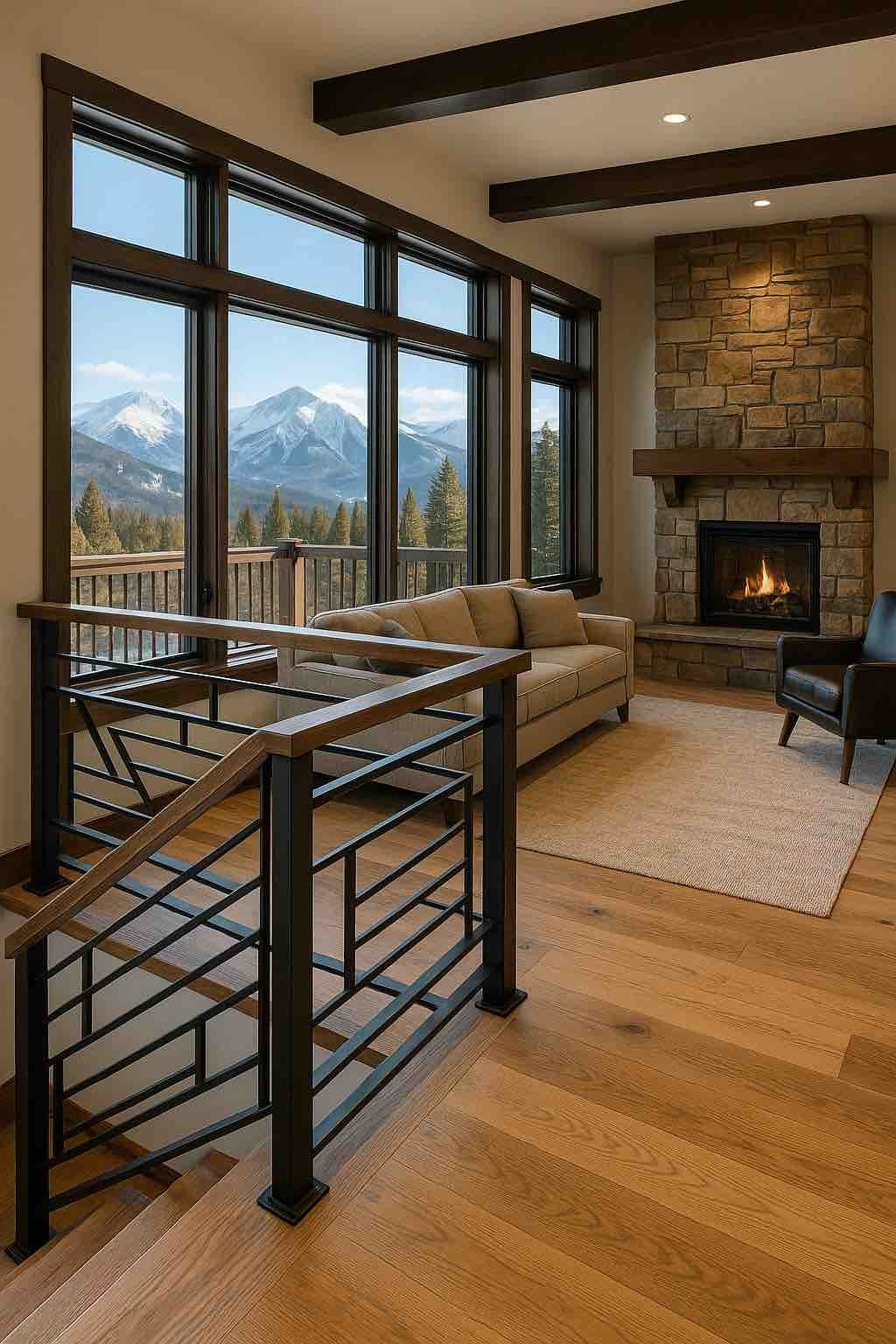 Custom Metal interior staircase railing