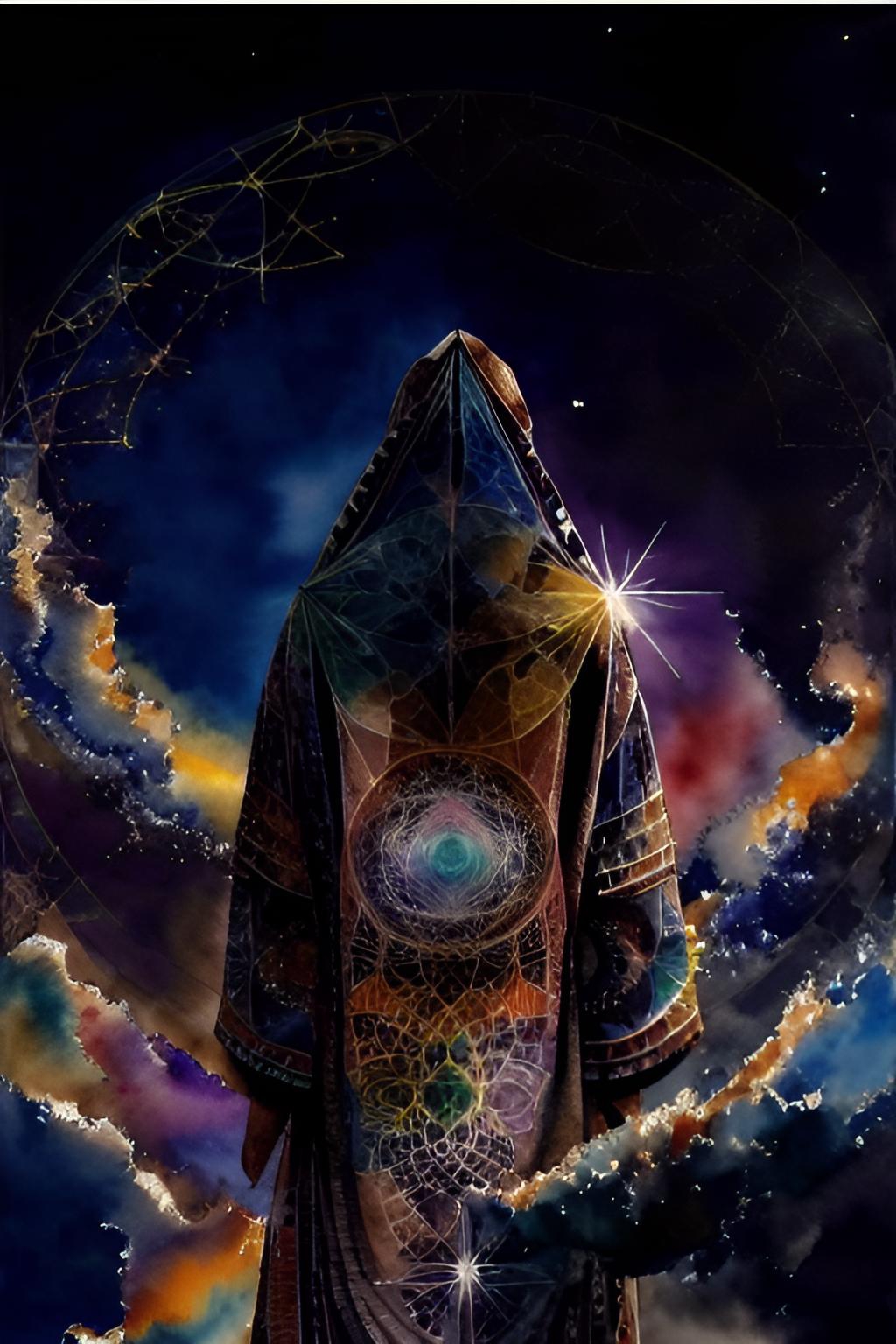 a person in a hoodedie with a hood