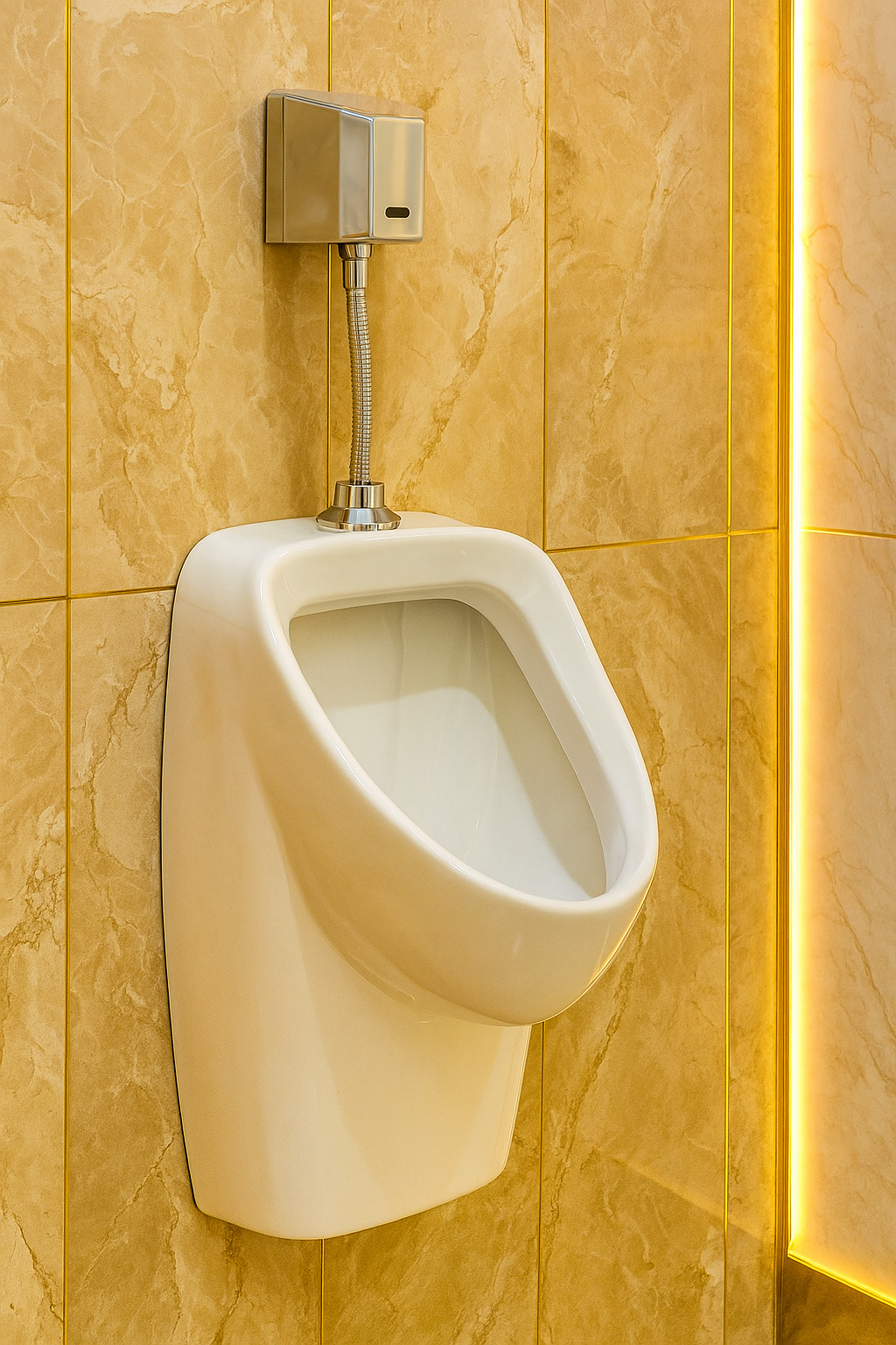 pessoa usando válvula para mictório com sensor samogin