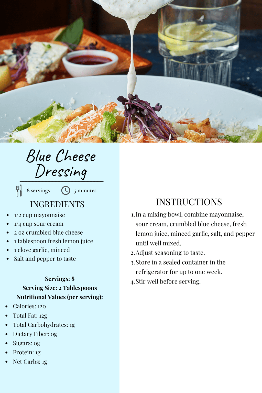 a blue cheese dressing recipe for a blue cheese dressing recipe