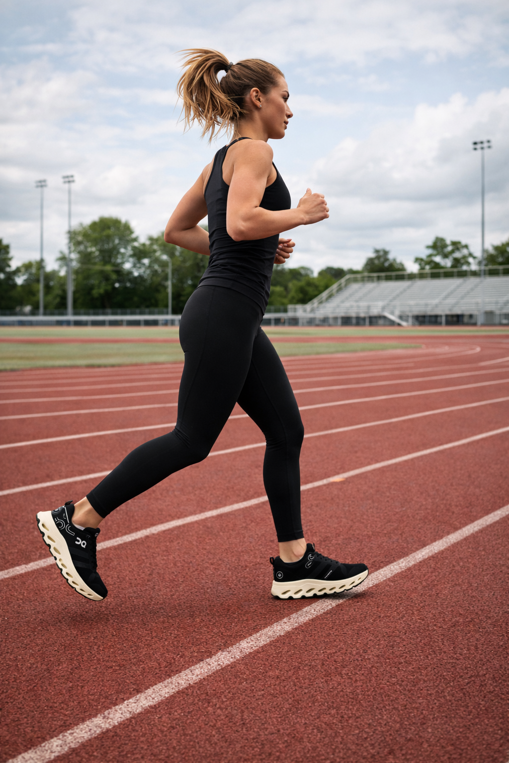 mulher correndo com tênis 