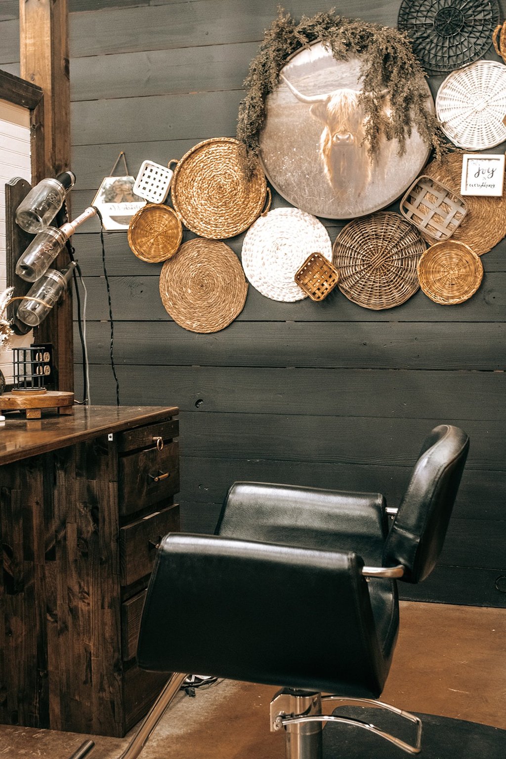 Meraki and Co salon and spa salon station moody and warm aesthetic