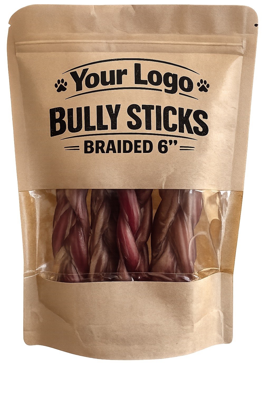 POUCH BRAIDED BULLY STICKS