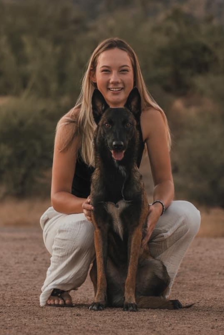 Izzy Guido with her dog