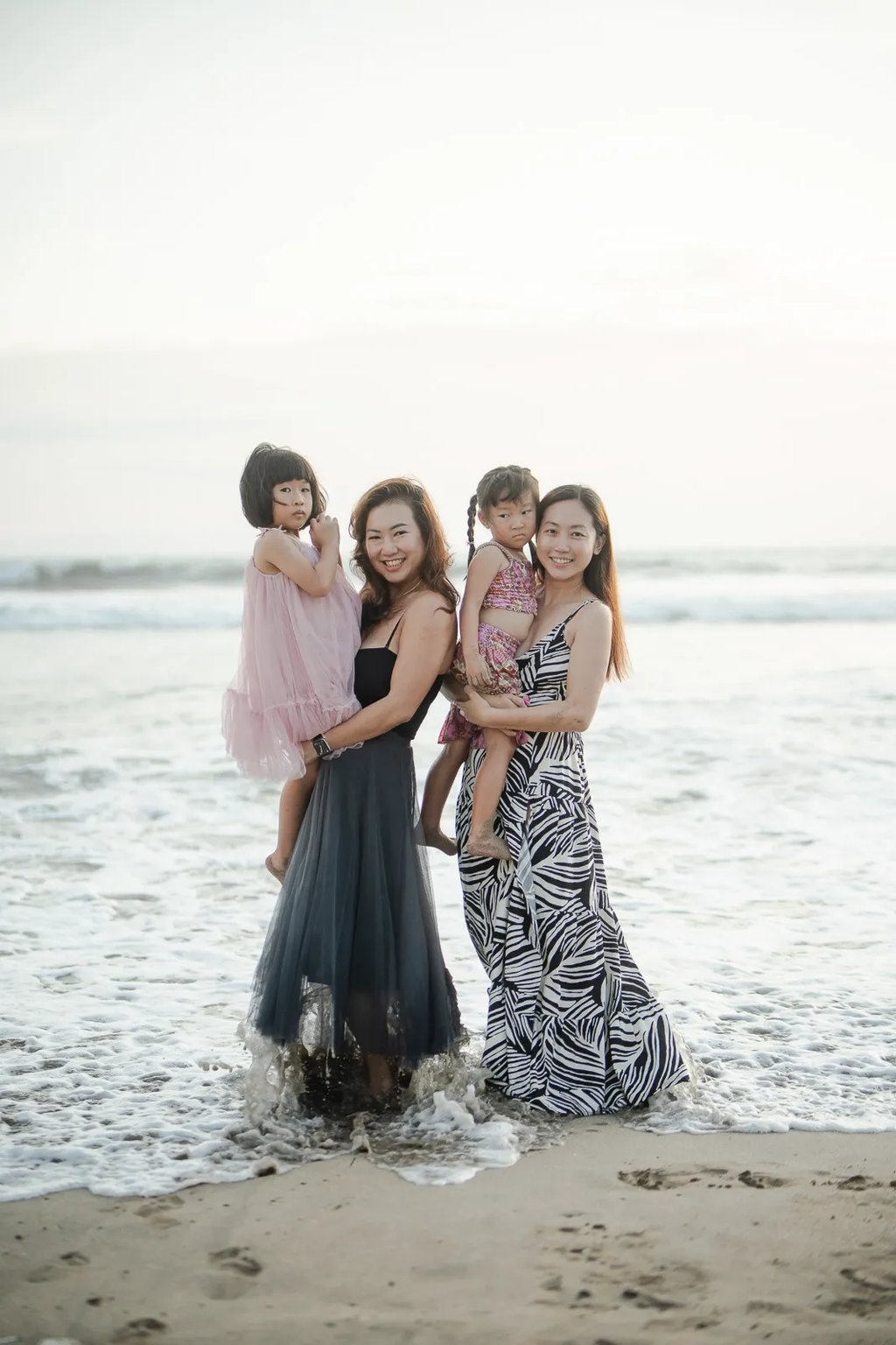 Mother and daughter portrait session at Padma Resort Legian Bali with natural beach atmosphere and soft sunset light.