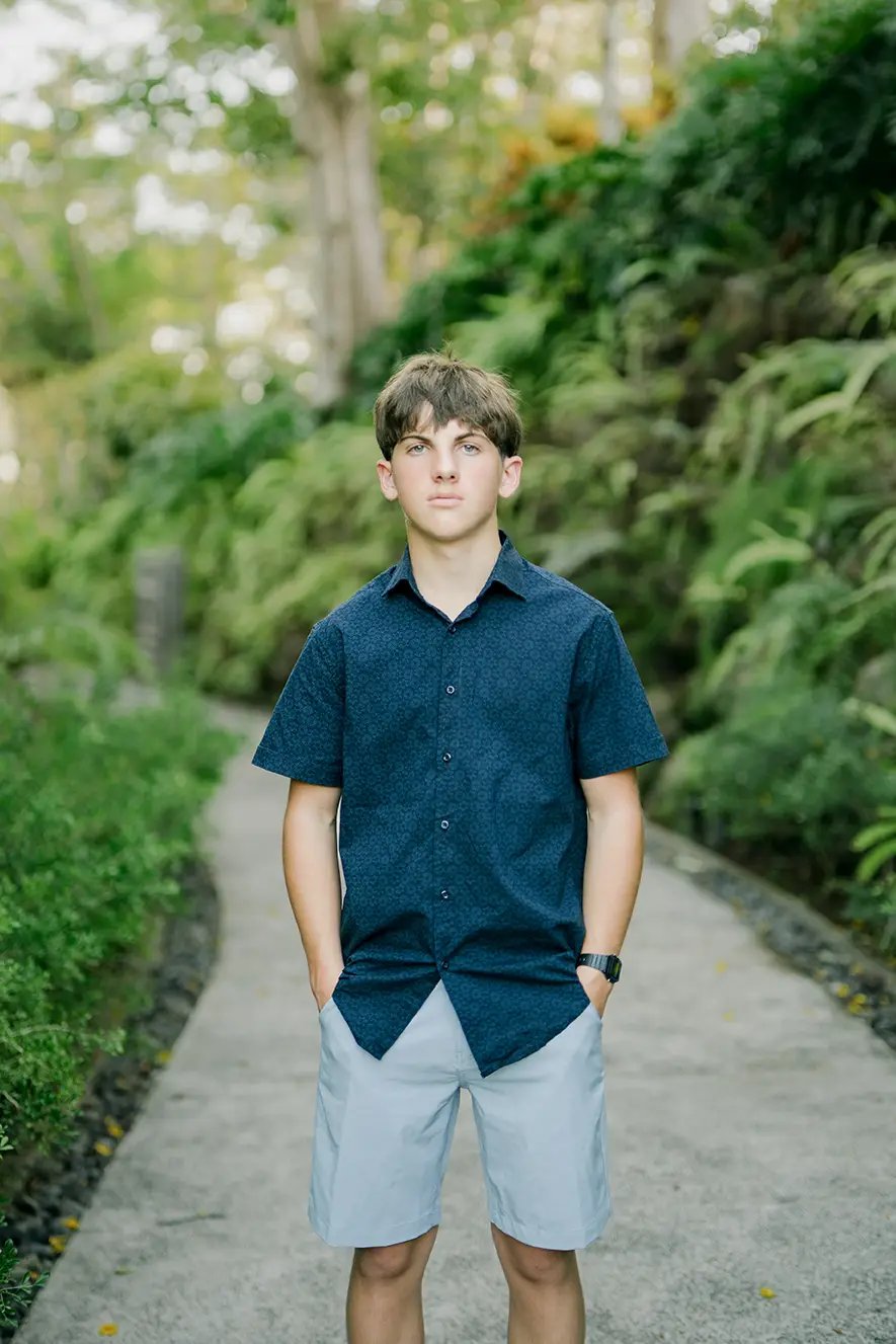 Teenage son portrait during a family photography session at AYANA Resort Bali