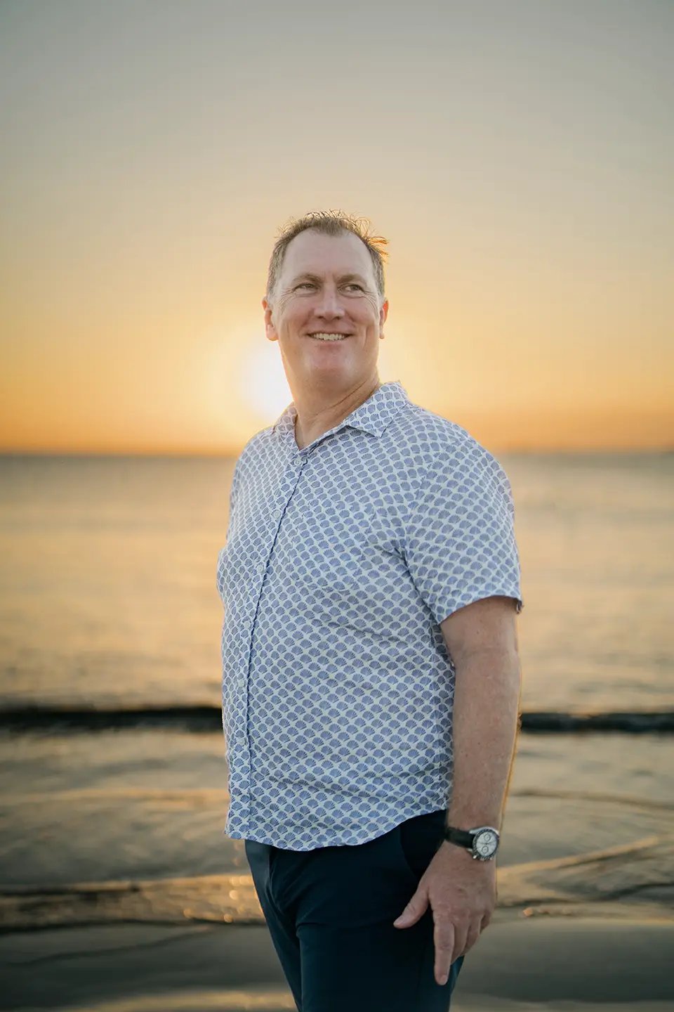 Father portrait captured during a family photography session at Jimbaran Beach Bali