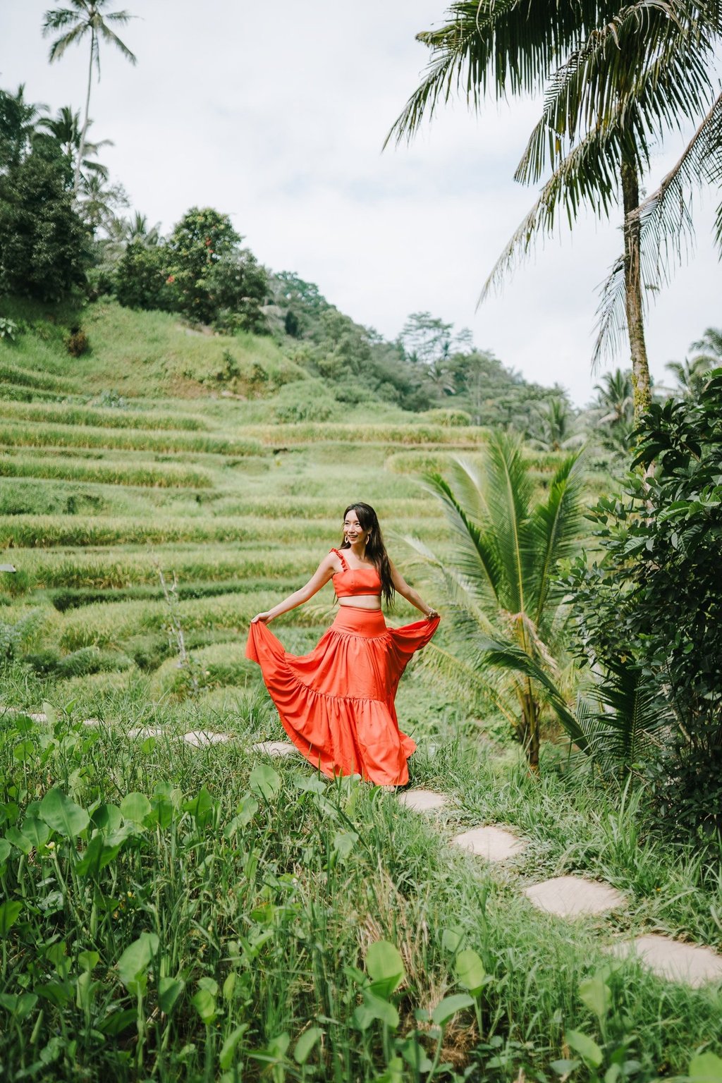 Portrait session in rice terrace landscape Tegalalang Ubud Bali