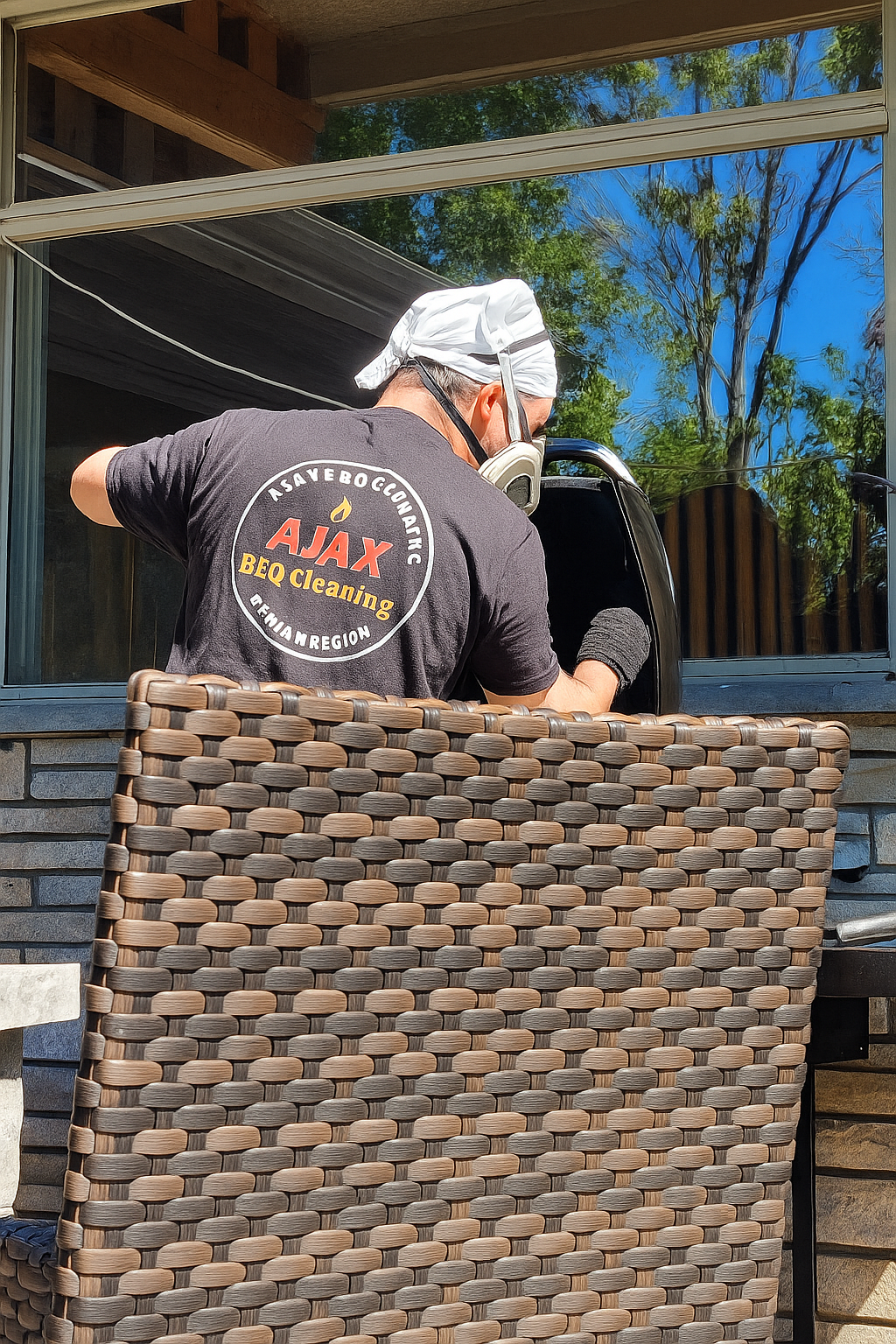 Our BBQ Pro Cleaning a 3 burner Grill 