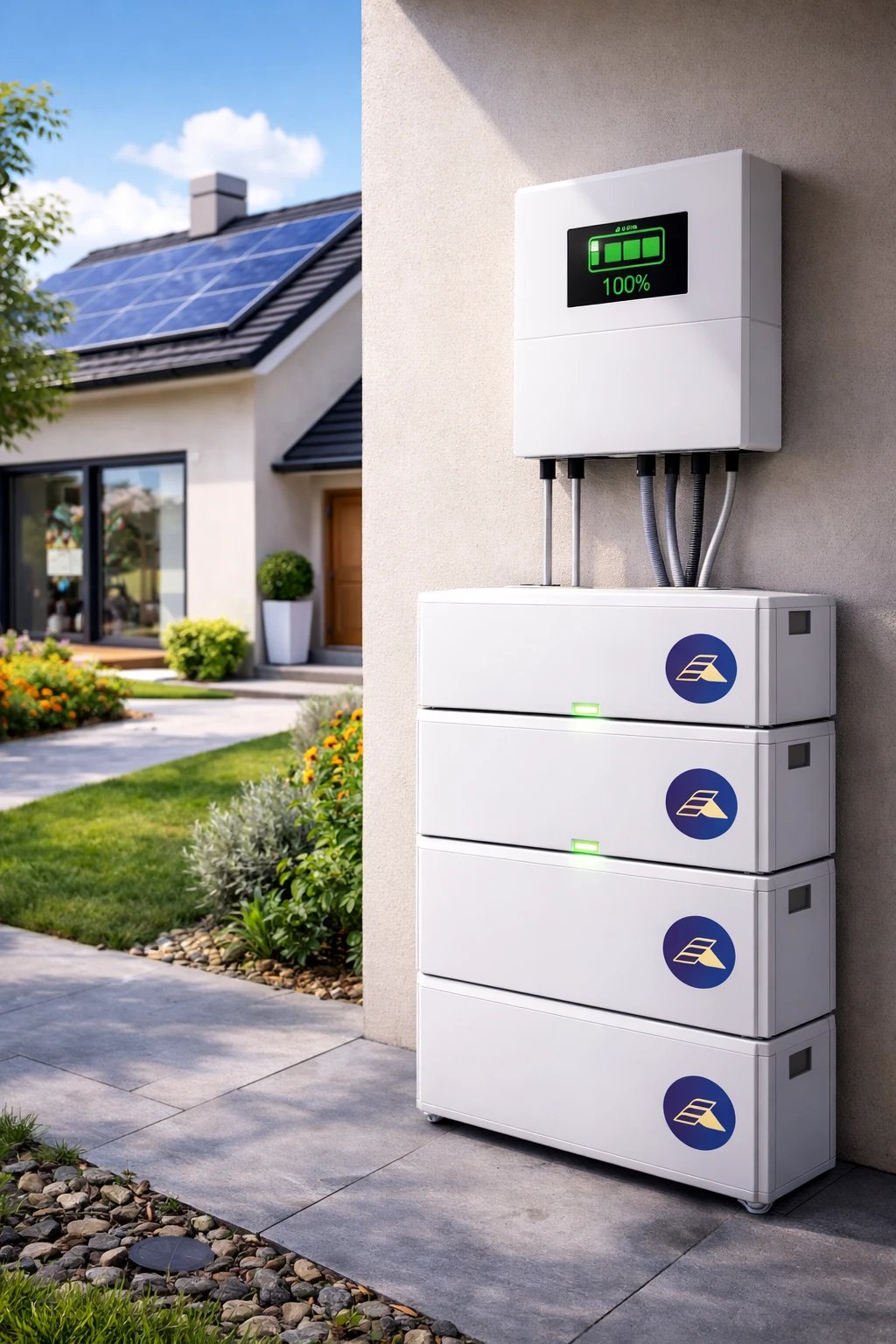 Bateria, solar híbrido