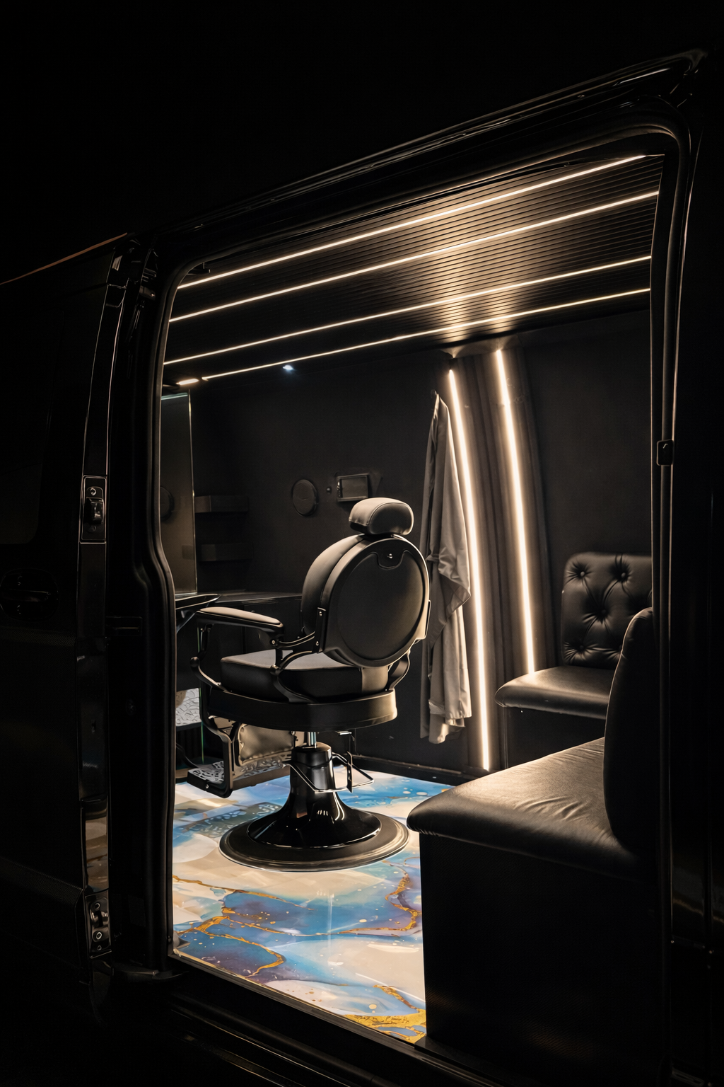 interieur Camion Barber move nuit