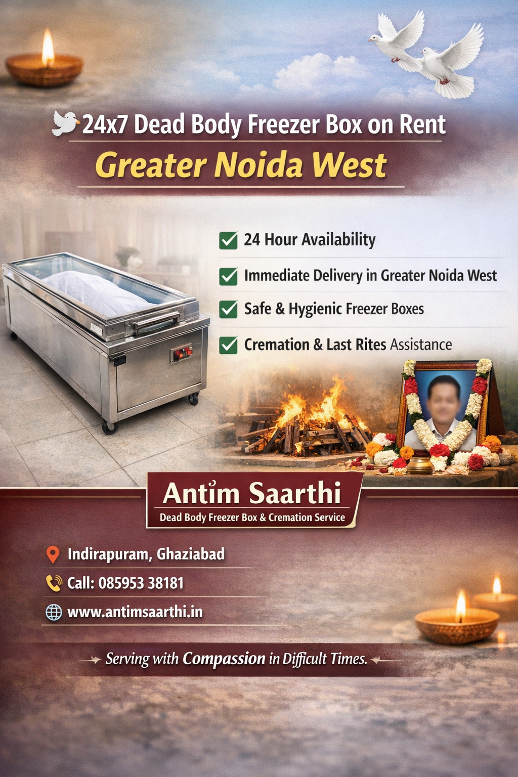 Dead Body Freezer Box on Rent in Greater Noida West