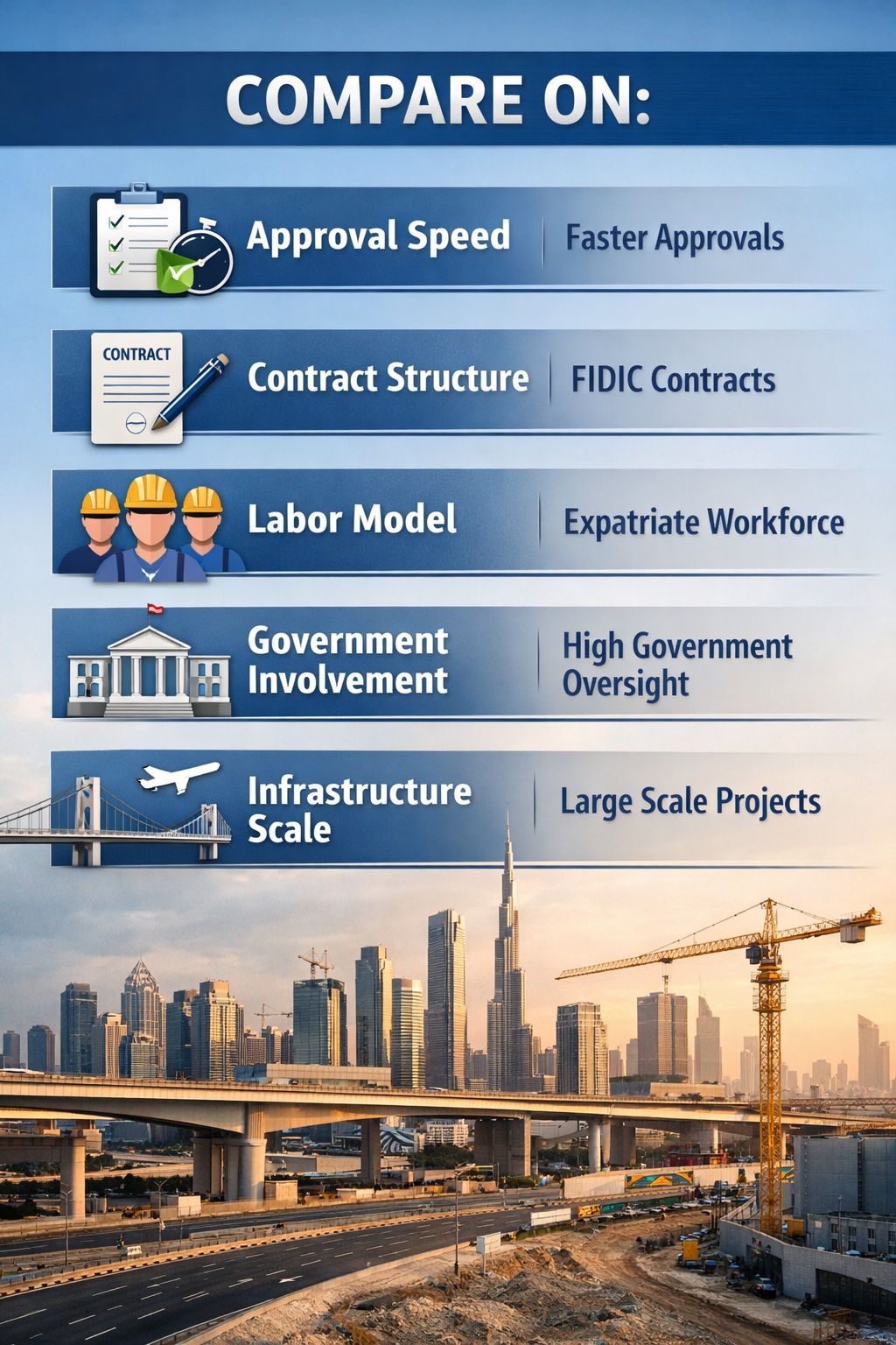 construction services in uae approval and contract comparison