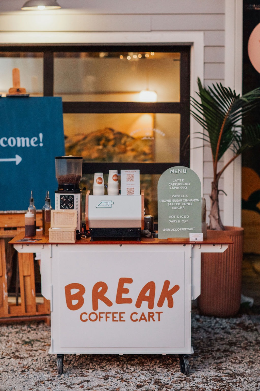 Break Coffee Carts set up.
