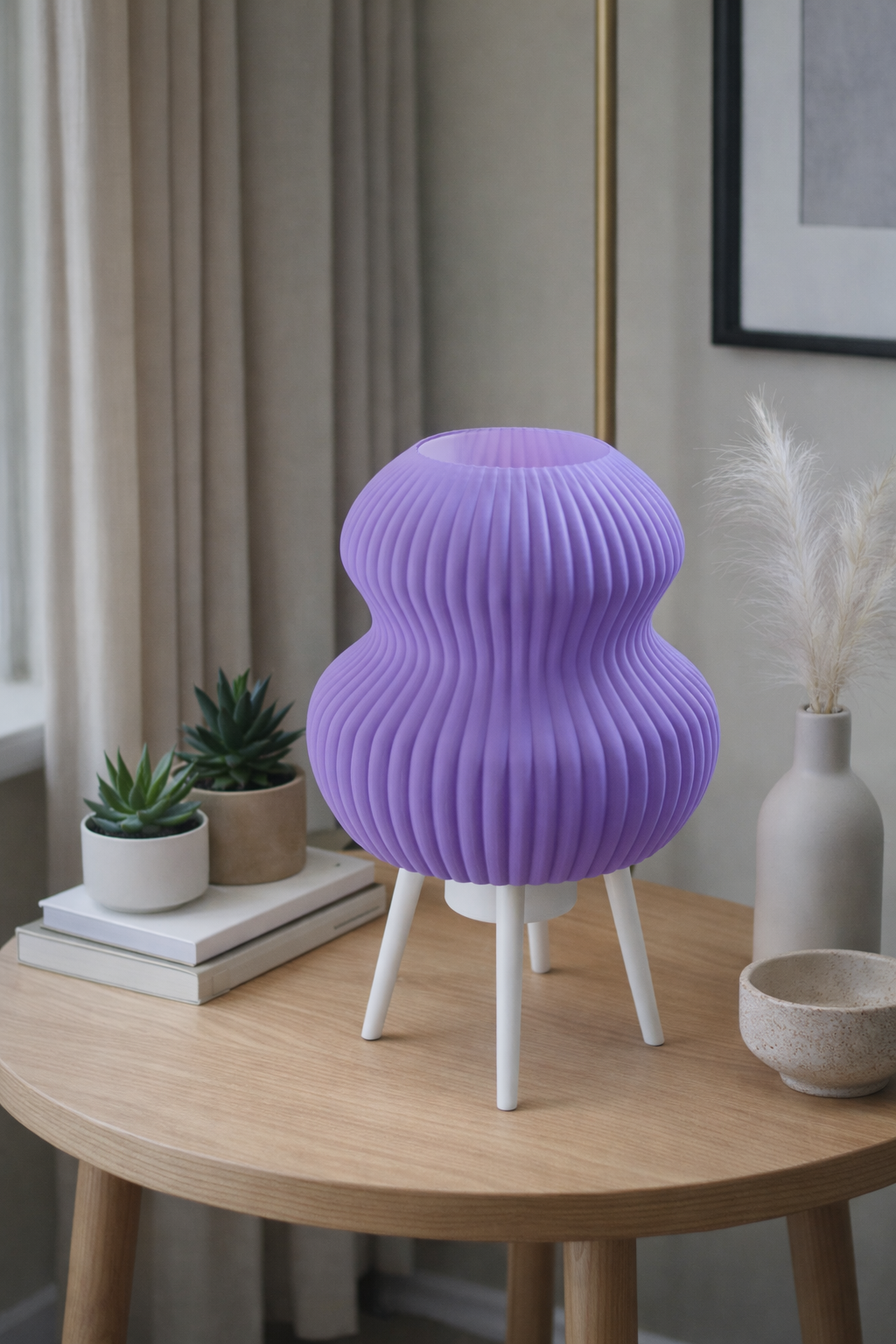 Modern purple table lamp for luxury home interiors