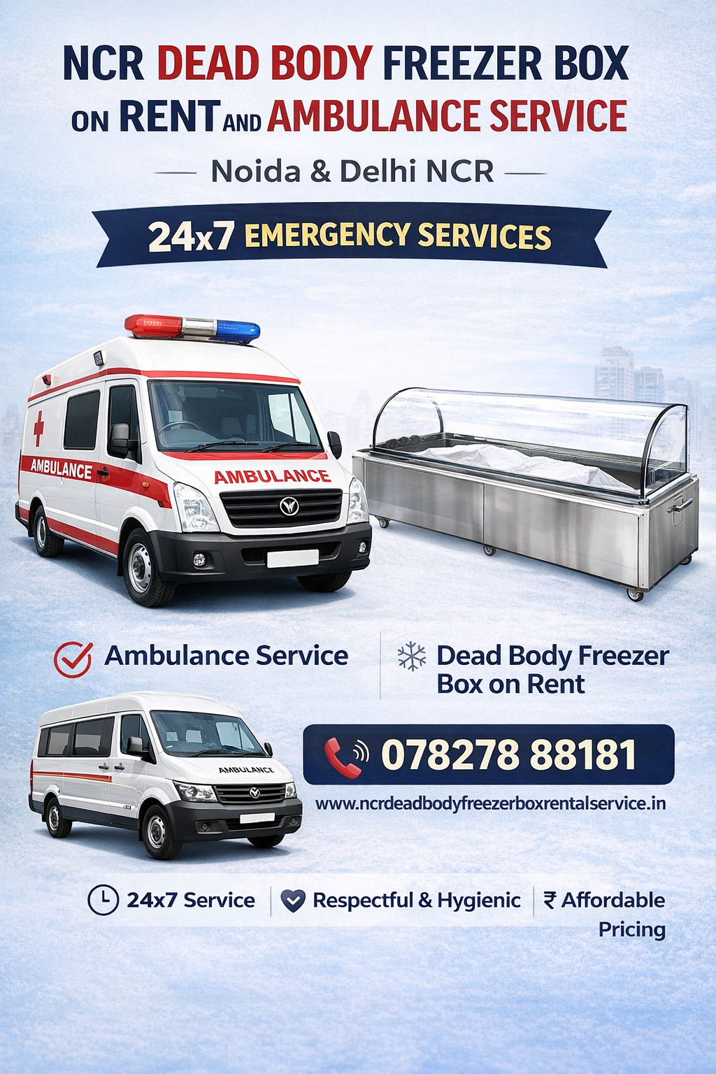 Dead Body Freezer Box on Rent in Sector 62 Noida