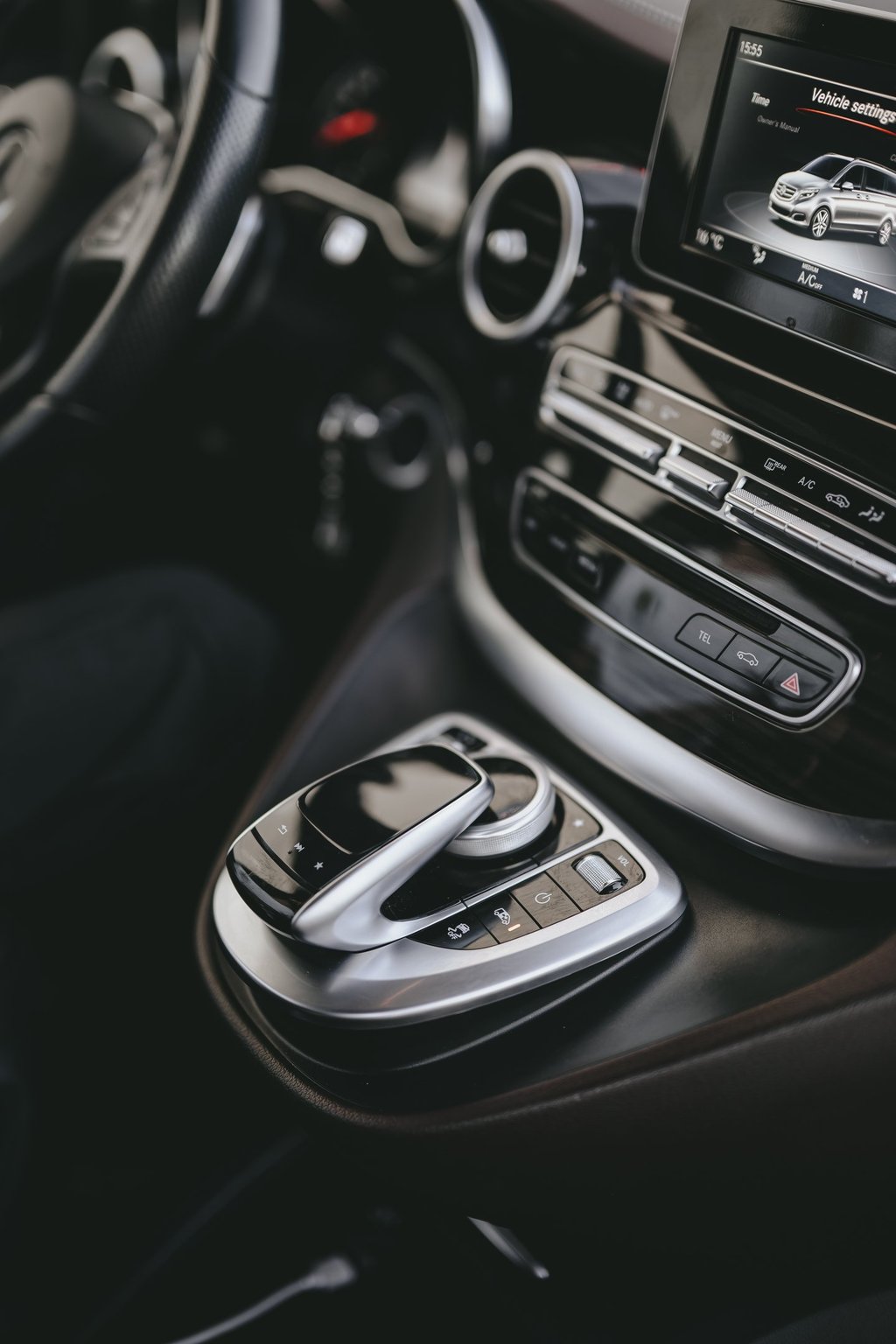 xecutive cabin of Mercedes V-Class with leather seats for premium comfort