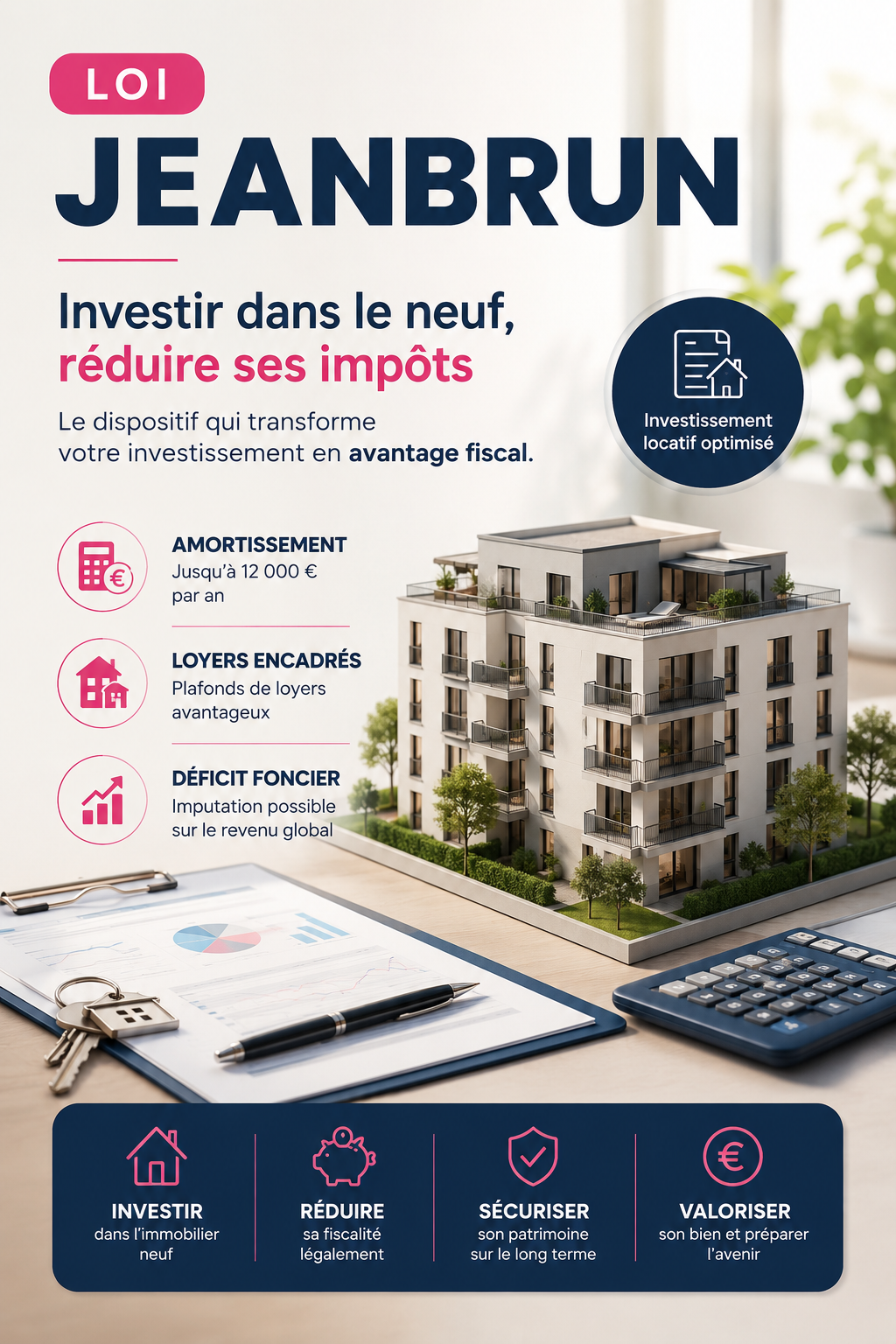 Investissement immobilier neuf avec les avantages fiscaux du dispositif Jeanbrun.
