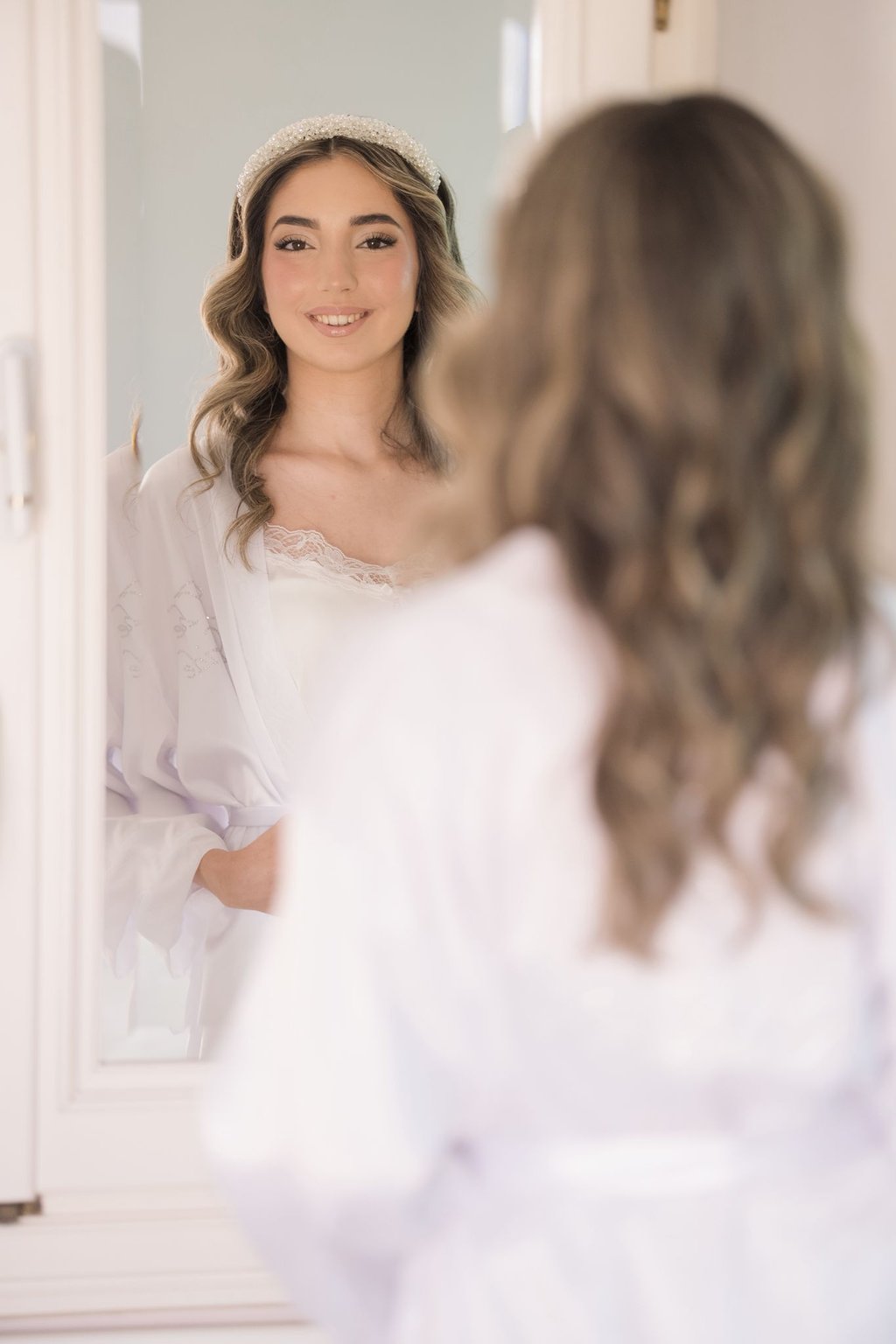Detail shot of bride’s glowing complexion and luxury bridal makeup photographed in Toronto