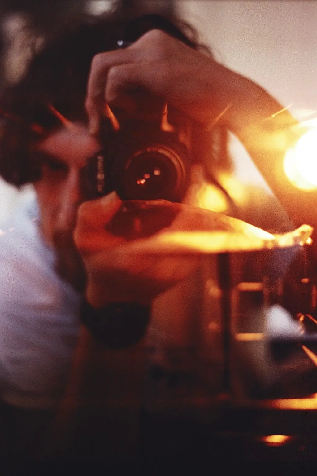 Bogdan Dobrin self-portrait mirror reflection on 35mm film. Unedited SOOC photography.