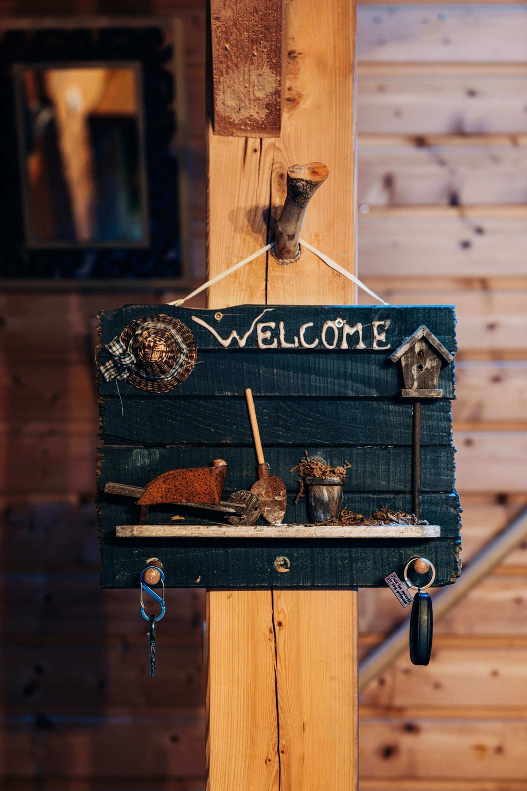 porte clé en bois welcome à l'intérieur de location la grange russell