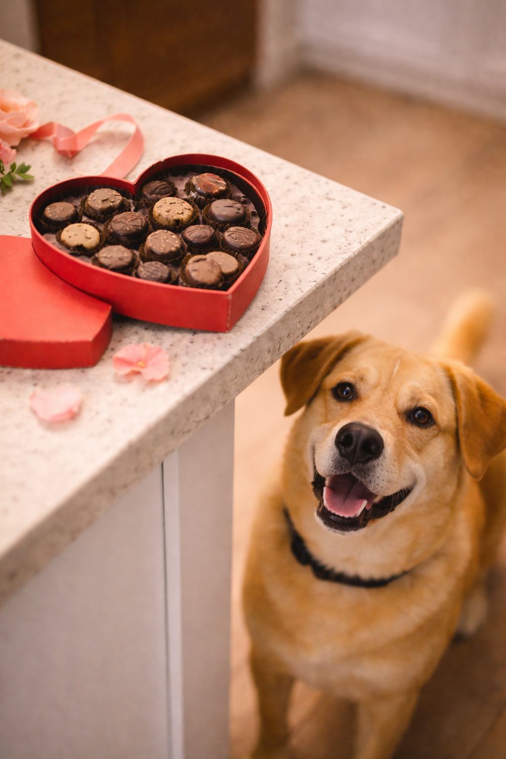 Chocolate kept out of reach from dog