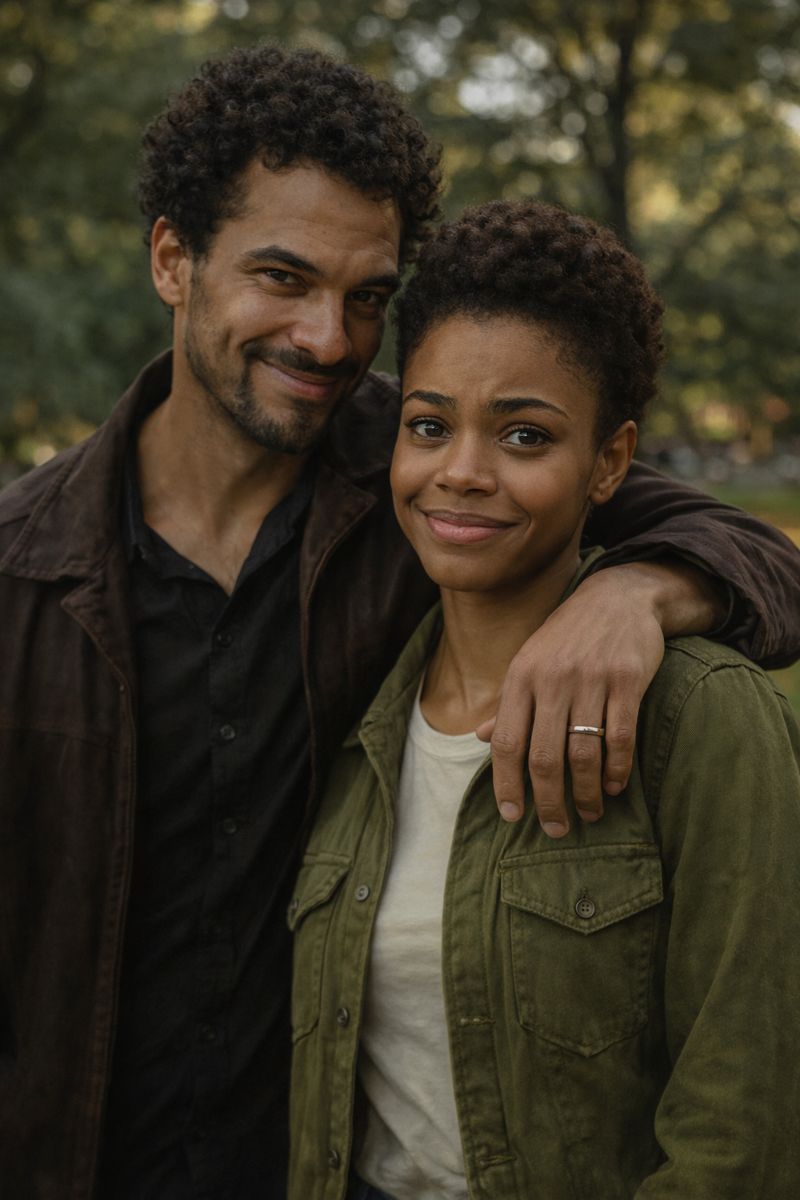 a man and woman standing next to each other