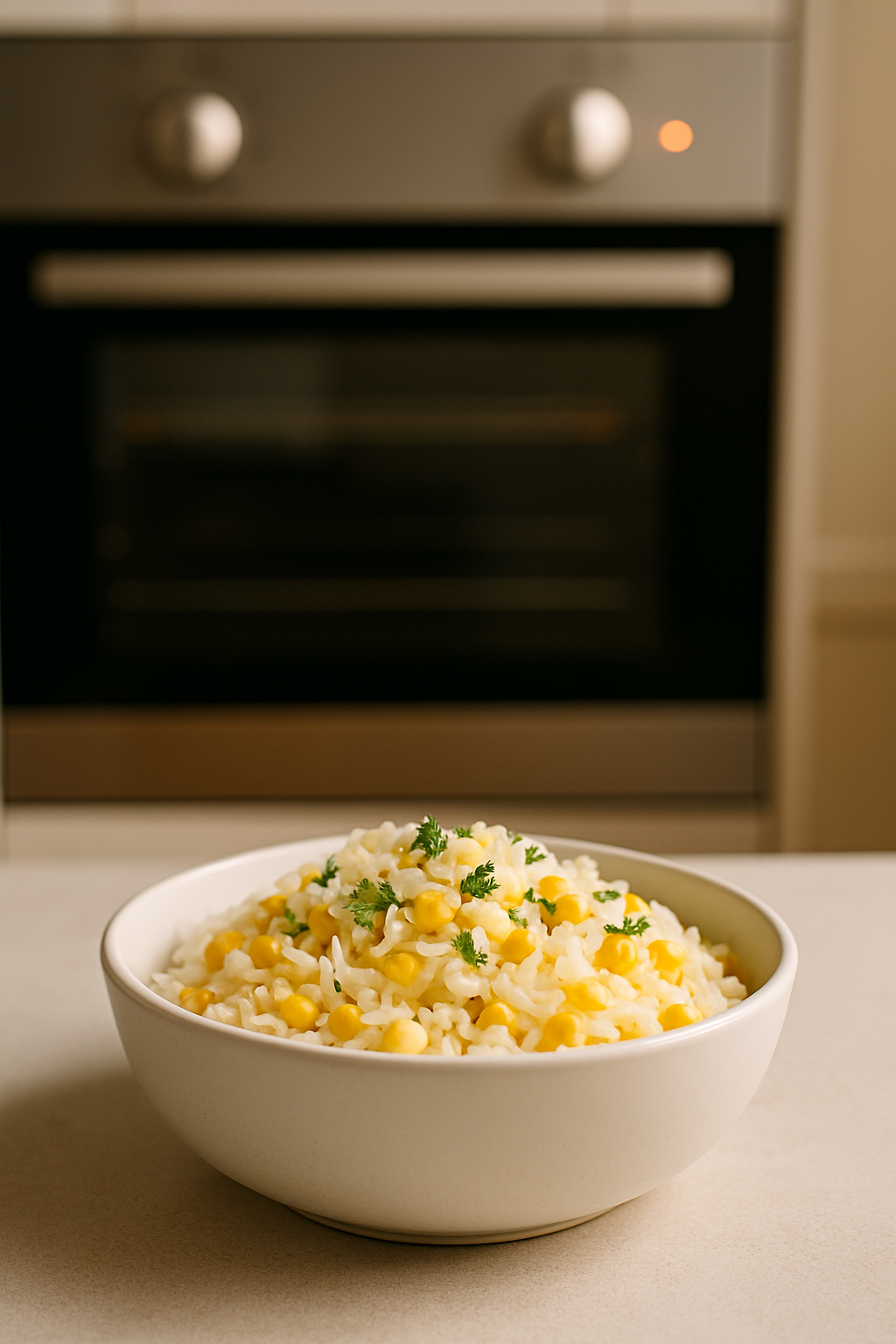 Butter corn rice in bowl