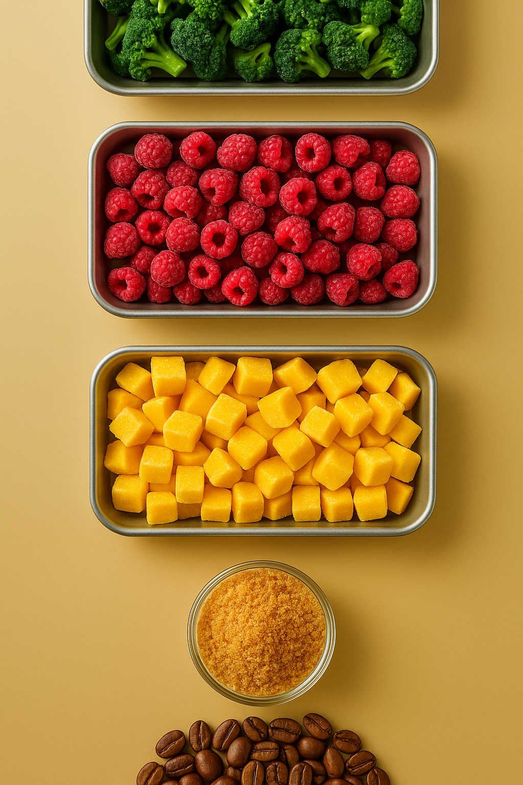 a variety of different types of Royal Market food offerings in containers