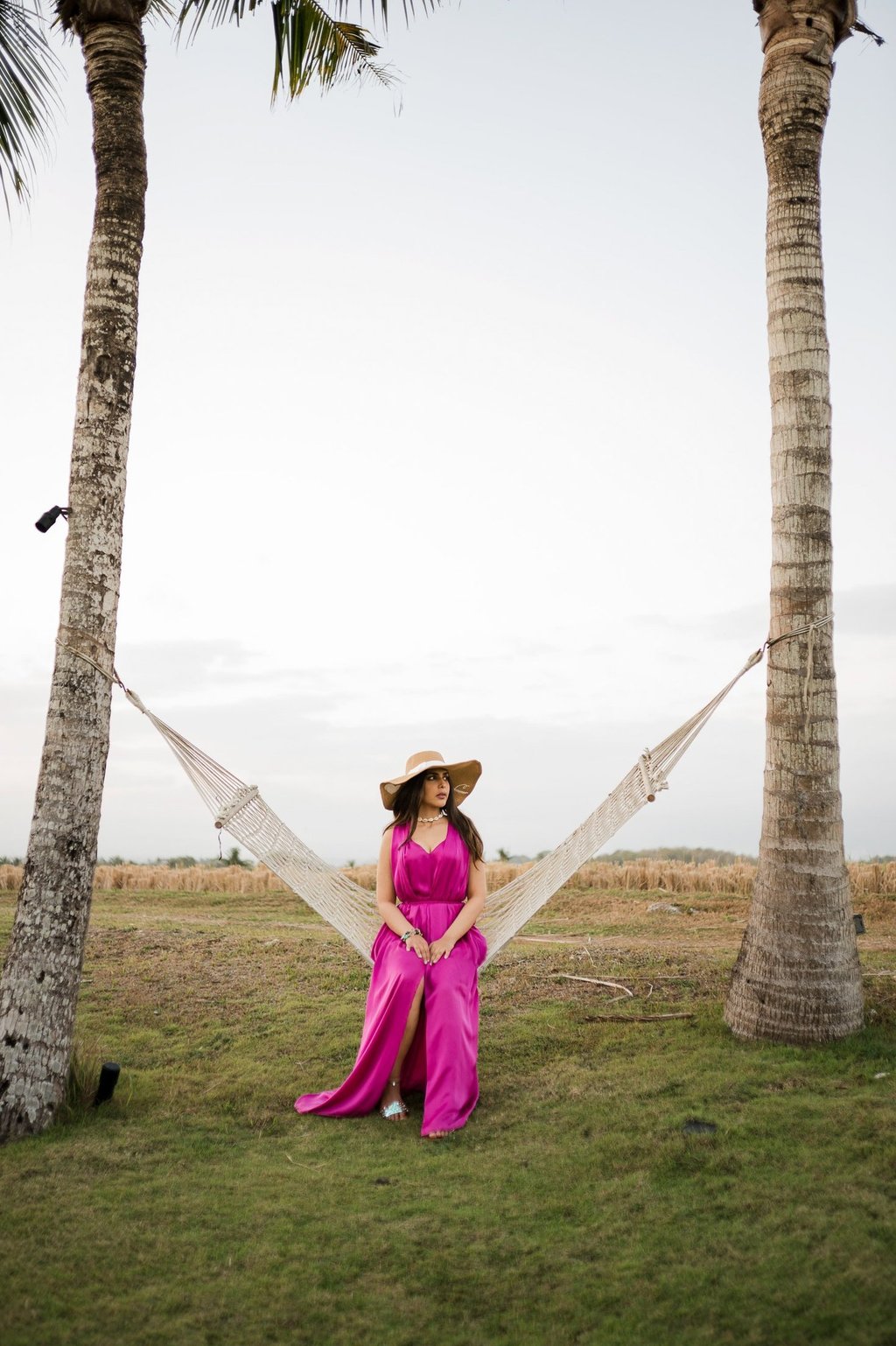 Portrait session in palm garden landscape at Alila Soori Tabanan Bali