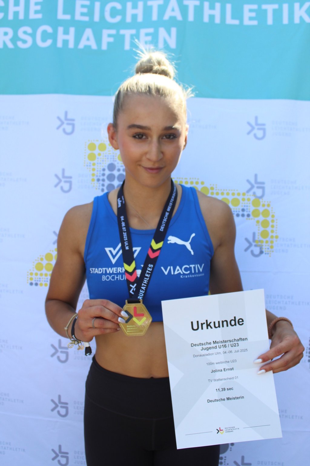 Jolina Ernst ist Deutsche Junioren-Meisterin über die 100 Meter