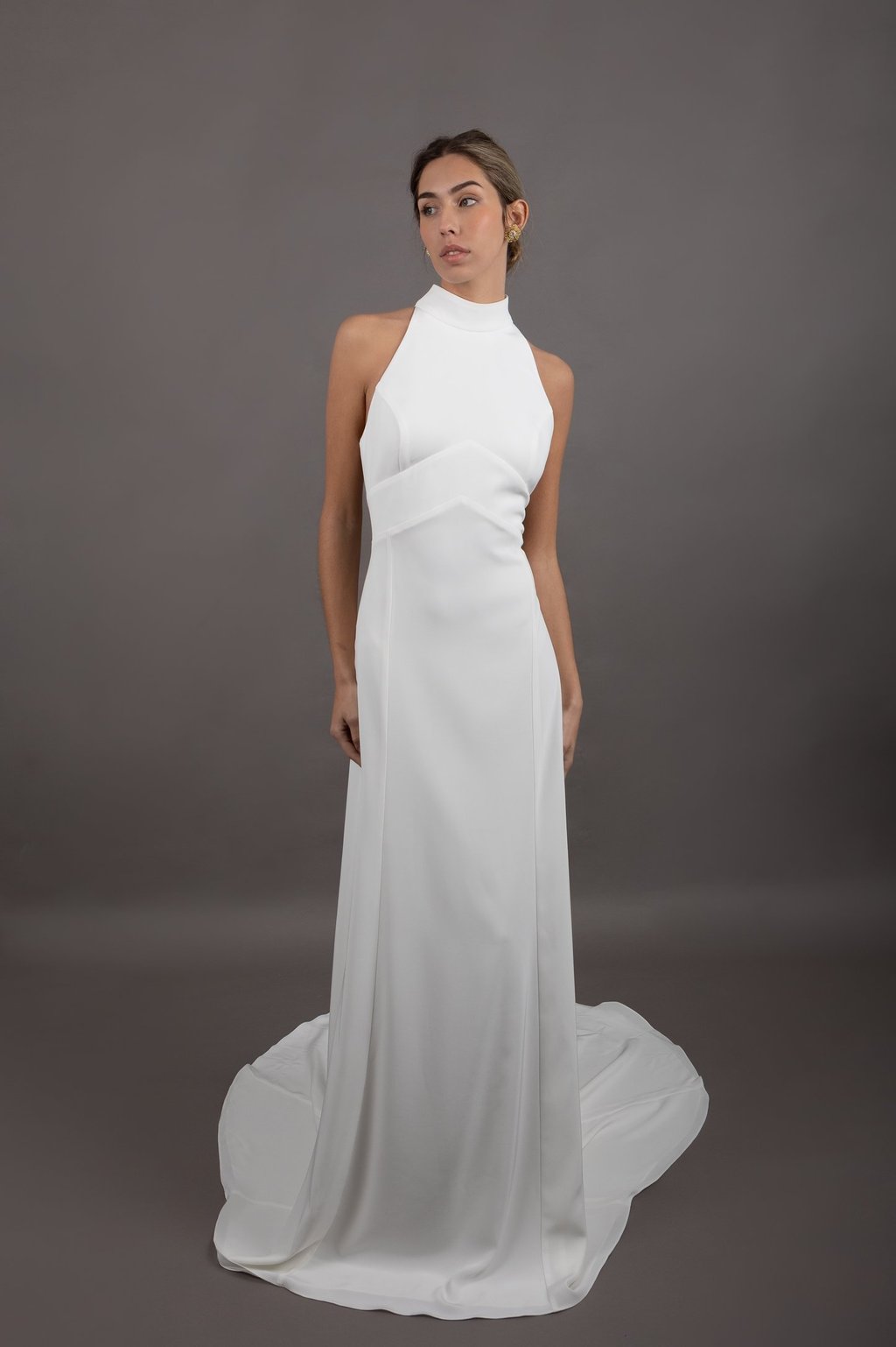 Vestido novia cuello halter