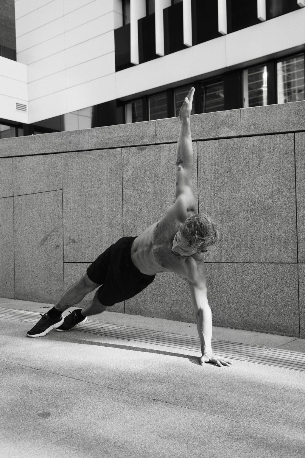 a man doing lateral push ups