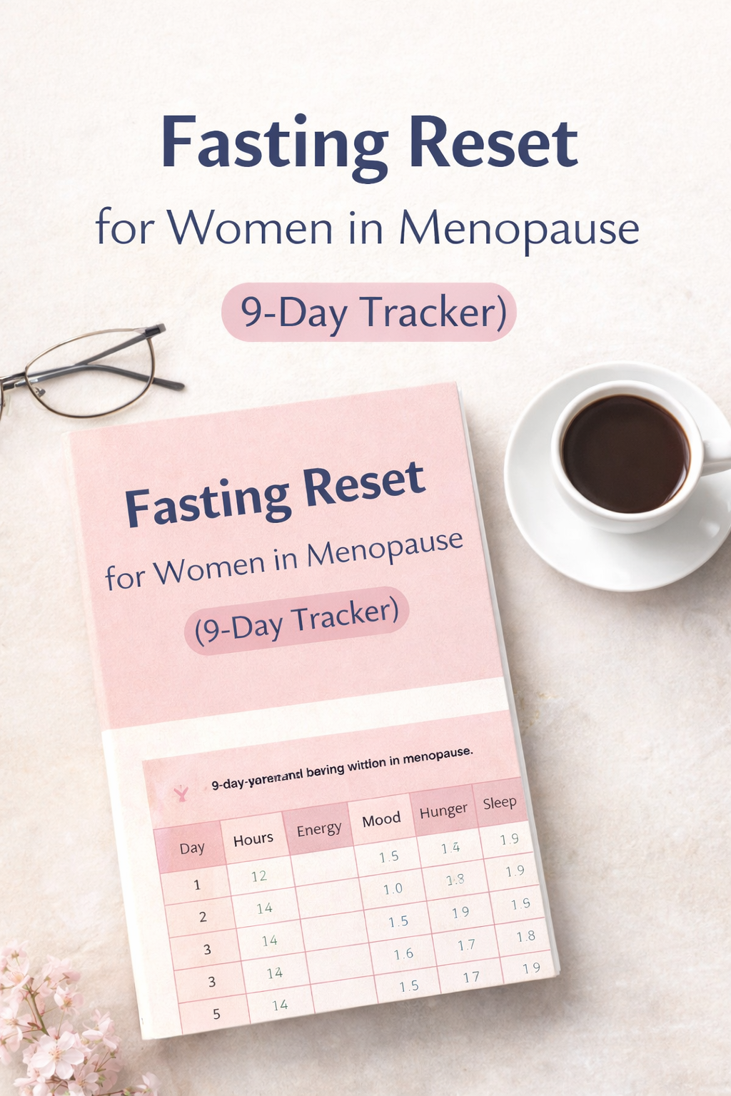 Fating reset for Women in Menopause 9-day tracker printable PDF with daily tracking table