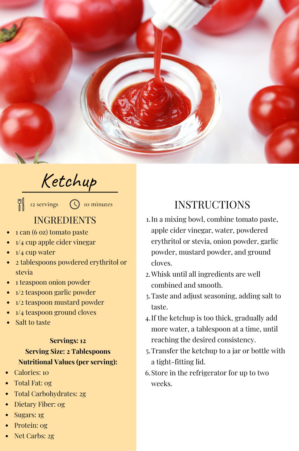 a recipe for ketchup with a ketchup of ketchup