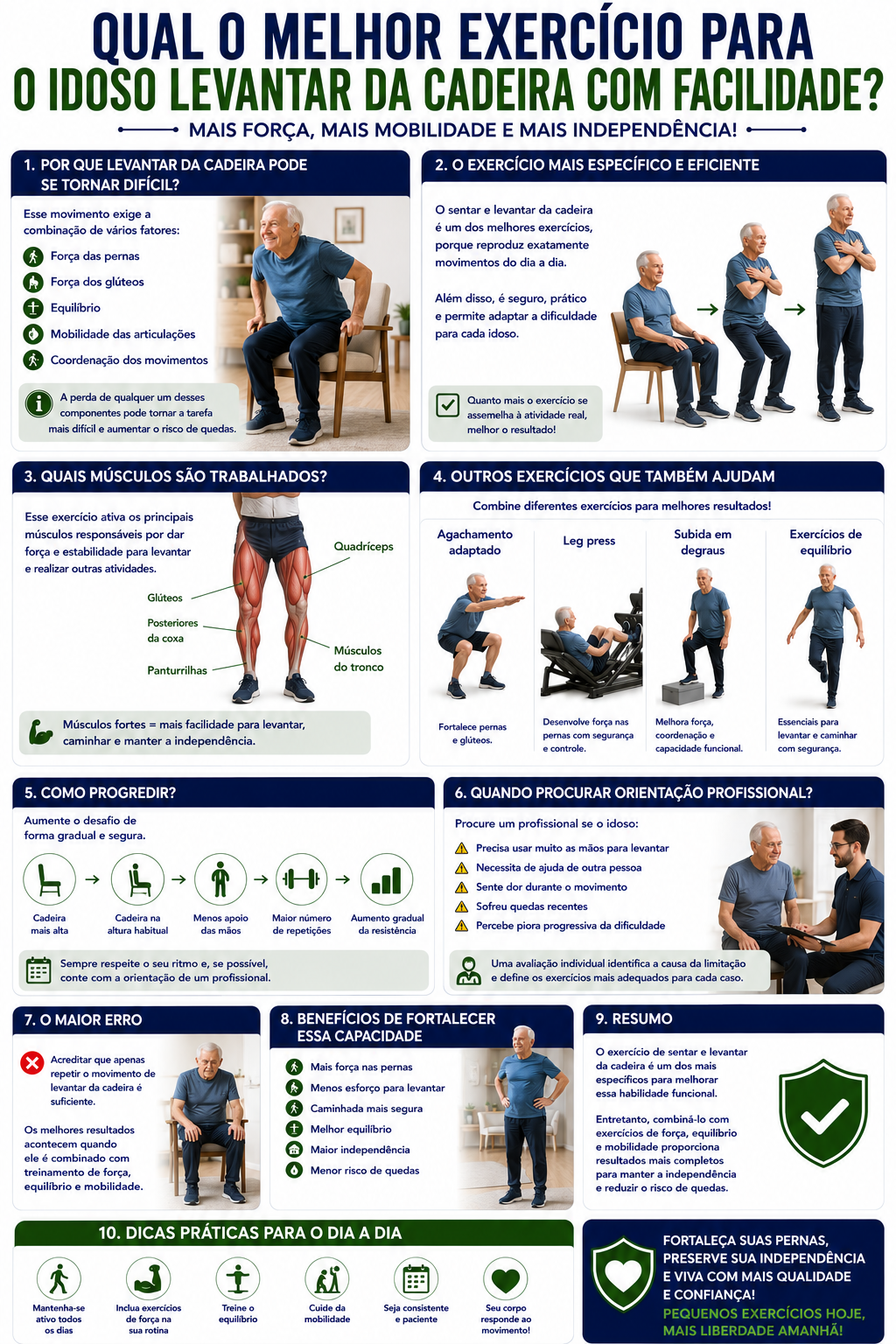 Qual o melhor exercício para o idoso levantar da cadeira com facilidade?