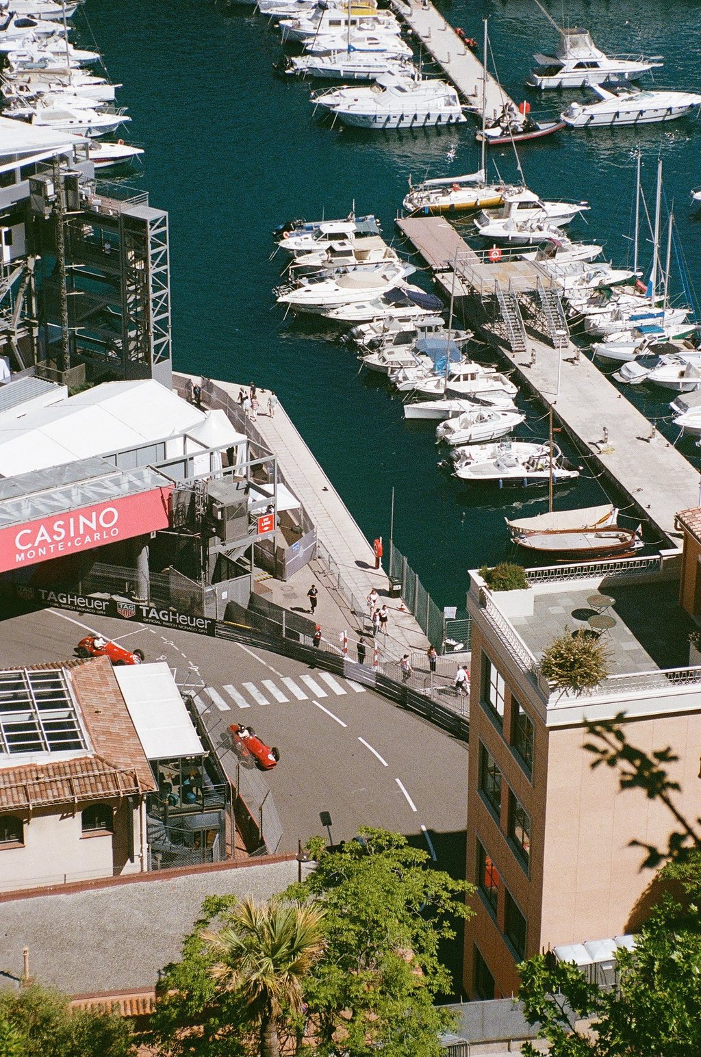 race cars driving on the Monaco Grand Prix circuit