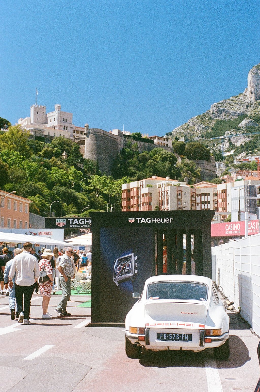 a race car parked in the paddock in Monaco