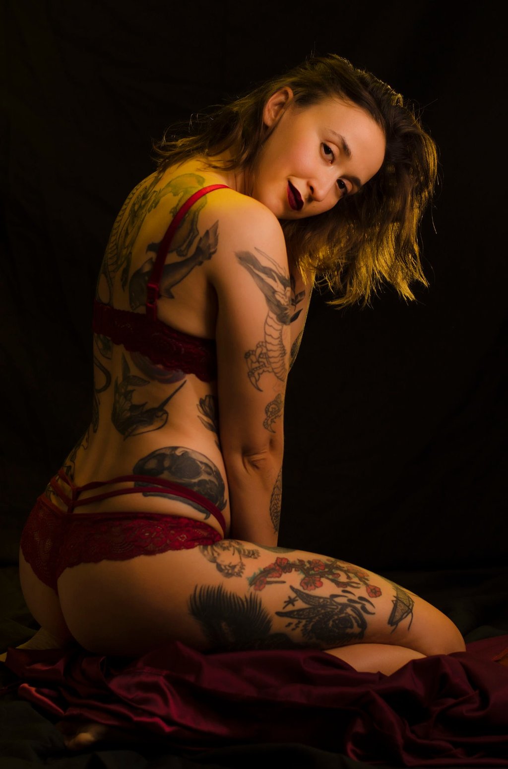 Modelo de sesión boudoir