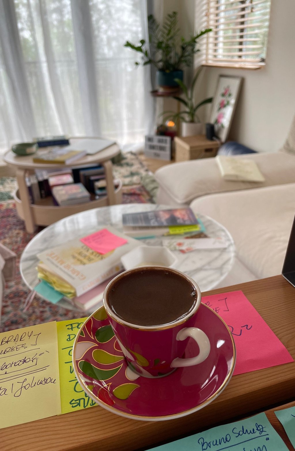 a cup of coffee on a table