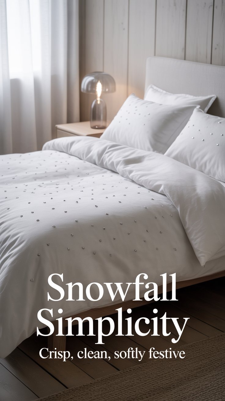 a bed with a white bed and a lamp