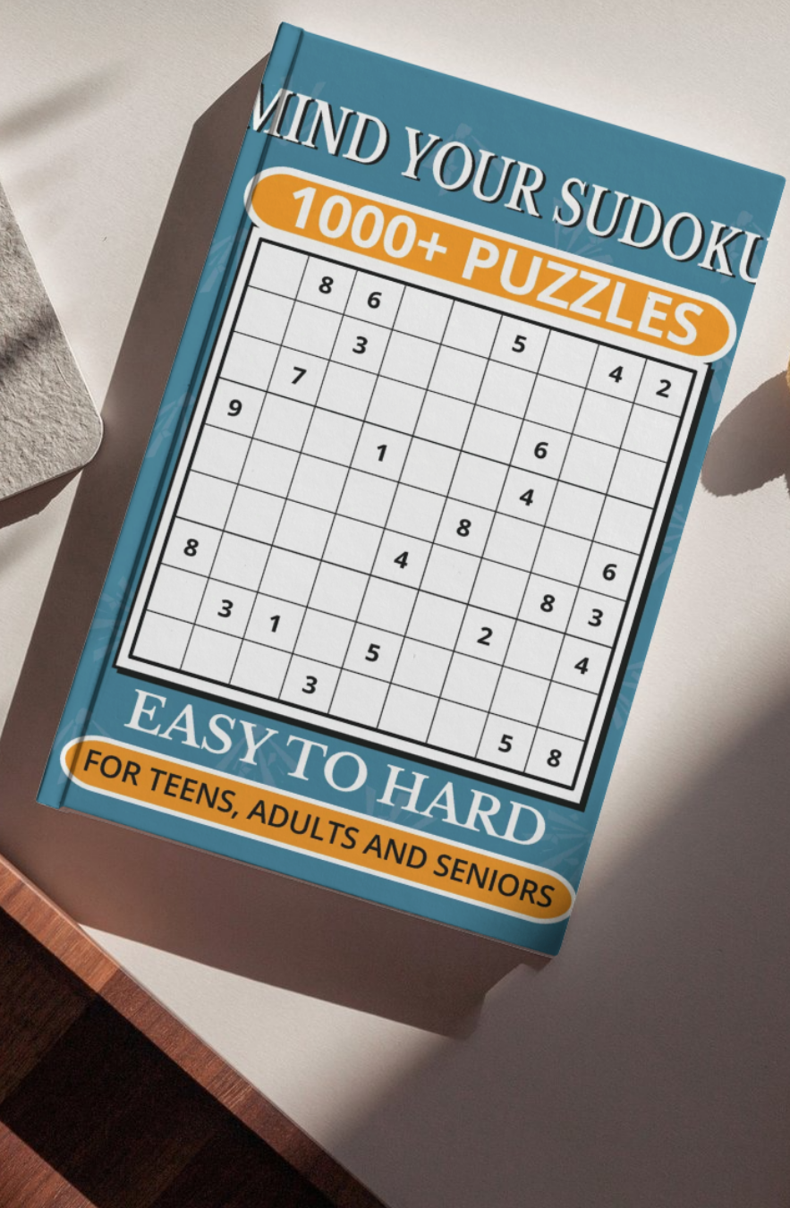Mind Your Sudoku puzzle book with 1000+ puzzles for teens, adults, and seniors.