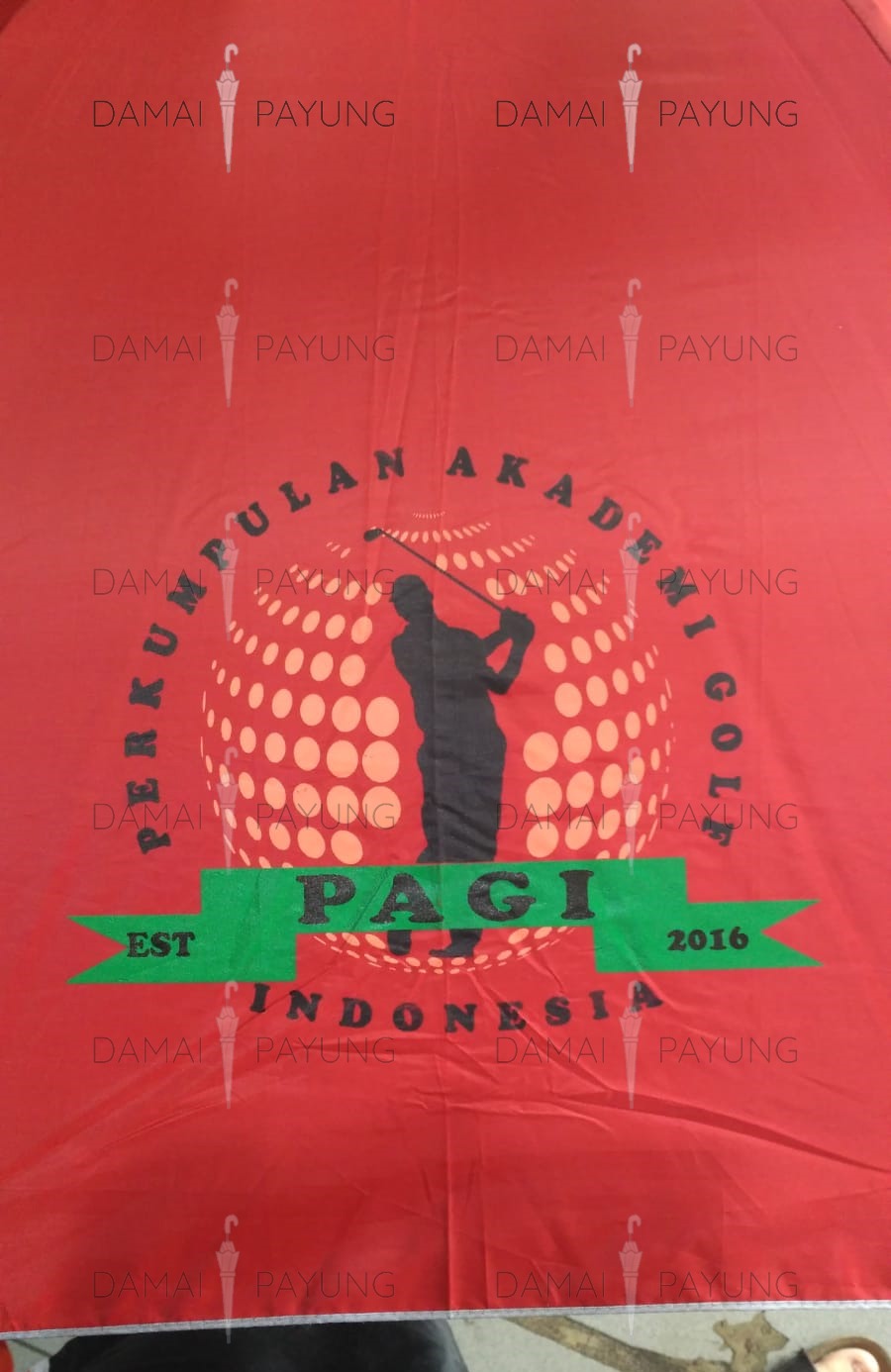 Payung promosi polos golf fiber PAGI merah