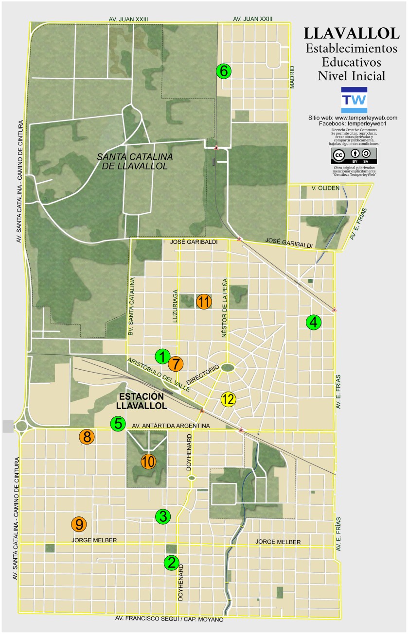 Mapa de Jardines de Infantes en Llavallol