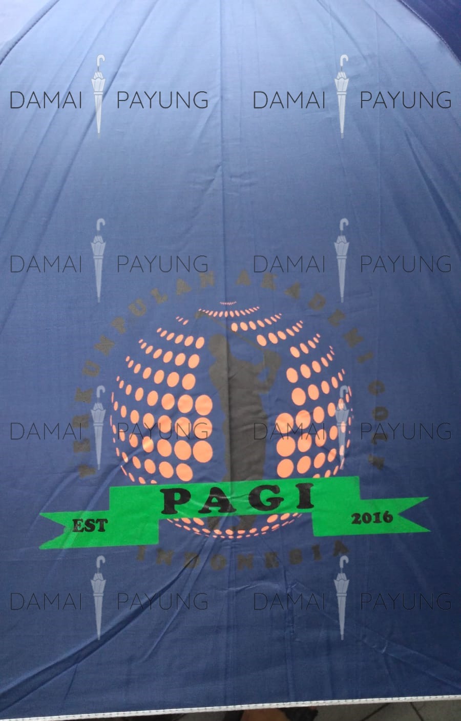 Payung promosi polos golf navy silver PAGI