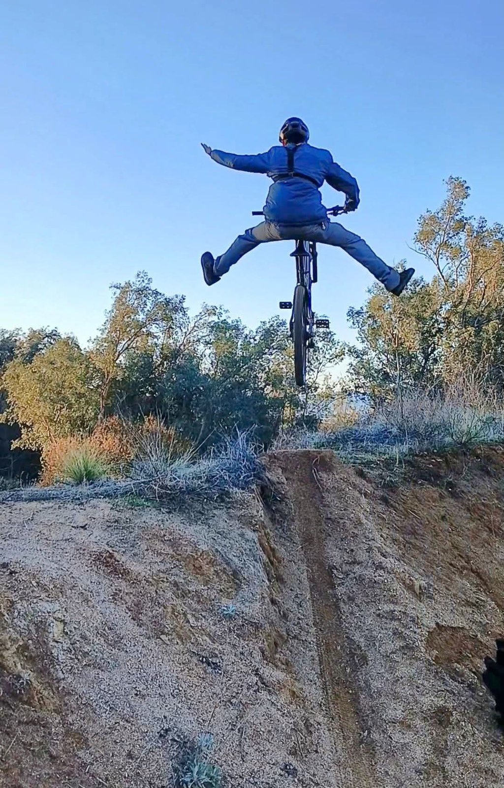 mountain biker doing a no footer