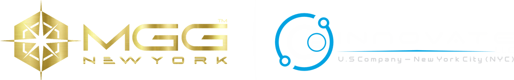 Official corporate logos of MGG New York and O2 INNOVATE LLC
